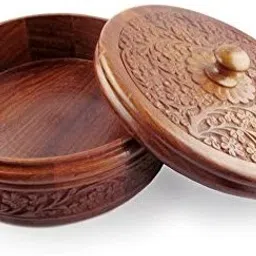 Classic Wooden Chapati Box Casserole Serve Casserole-11