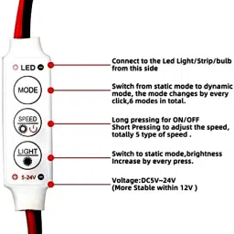 wizzo (2 Pieces) 5 Speed & 6 Modes LED Strip Light Flasher Blinker Strip Controller Micro Controller Board Electronic Hobby Kit image 2