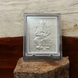 999 Silver Lord Ganesh Frame Pooja Room | Car Dashboard Gifts Uses Decorative Showpiece - 10 cm-image-36