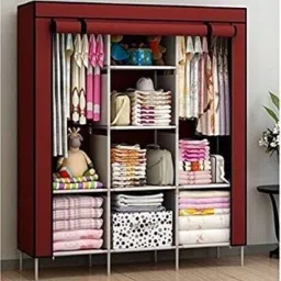 Cloth Stand & Cupboard and Almirah Carbon Steel Collapsible Wardrobe-image-65