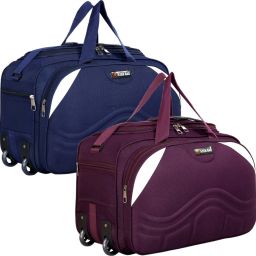 50 L Strolley Duffel Bag - Light Weight Small Travel Duffel Bag High-Quality Luggage Bag Combo Of 2 - Purple, Blue - Regular Capacity-image-66