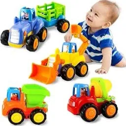 Friction Powered Mini Construction Vehicles of 4 Multicolor-5