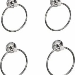 Towel Ring/Napkin Ring set of 4 pic Chrome Finish Towel Holder SILVER Towel Holder (Stainless Steel) silver Towel Holder-image-18