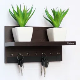 Display 7 HOOK wenge Wood Key Holder-3