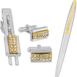 Sri Jagdamba Pearls Alloy Cufflink & Tie Pin Set-image-72