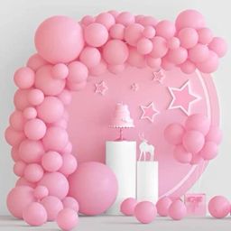 Printed Birthday Anniversary Party Pink Pastel Balloons of 50Pcs Balloon-25