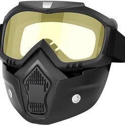 Riding Goggle Glasses Face Dust Mask With Detachable Motorcycle And Mouth Filter For Open Face Vintage Helmets Yellow Blowtorch Safety Goggle-image-99