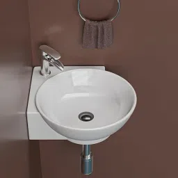 CORNER 14 Ceramic Wash Basin Wall Hung Small Corner Wash Basin/Sink Corner Basin-image-80