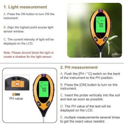 real instruments 4-in-1 Soil Moisture Meter Light And PH Acidity Tester, Plant Soil Tester Digital TDS Meter image 4