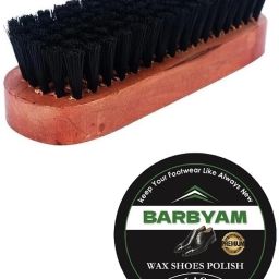 BARBYAM (Pack Of 2) Wooden Finishing Boot Brush & Black Leather Shoe Polish, Wax, Cream Leather, Synthetic Leather Shoe Wax Polish-image-75