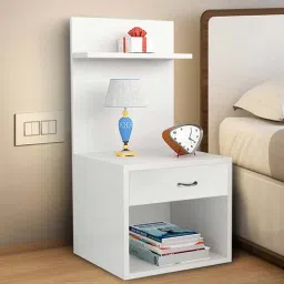 kawachi Rio Bedside Table in Forsty White Finish with Drawer-picture-46