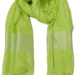 Pure Cotton, Linen Blend Solid Light Green Women Dupatta-image-9