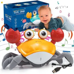 Dancing & Crawling Crab Toy with Lights, Music & Obstacle Sensor-Green-image-24