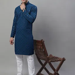 jompers Men Viscose Rayon Kurta Pyjama Set-picture-15