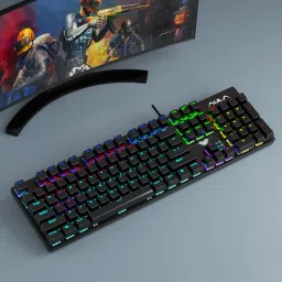 Aula S2022 Mechanical Wired USB Standard Gaming Keyboard Compatible with Desktop, Laptop, Mac stand support image 5
