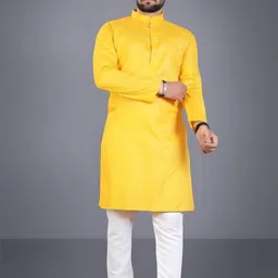 hoc's Men Cotton Blend Kurta Pyjama Set-picture-0
