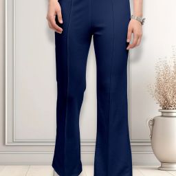 Women Regular Fit Blue Viscose Rayon Trousers-image-27