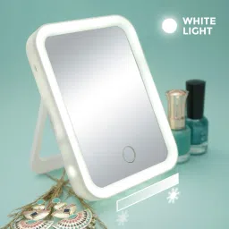 Monochromatic Vanity Mirror (Dimmable LED) | Lighted Makeup Mirror (White)-image-87