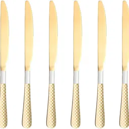oicia Gold Dinner Knife Set, Flatware Knives, Butter Spreader Knives, Food Knives Stainless Steel Steak Knife Set-picture-7