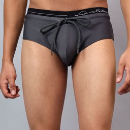 la intimo Atlantic Double waistband Swim Brief Solid Men Swim Bottom Grey Swimsuit-picture-16
