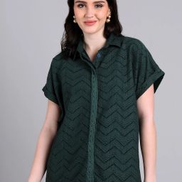 Women Regular Fit Self Design Casual Shirt-image-7