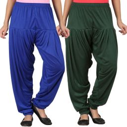Solid Cotton Viscose Blend Women Harem Pants-image-81