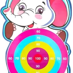 koel Elephant Shaped Dart Board Play Set with Plastic Gun and Dart for Kids 40 cm Dart Board image 2
