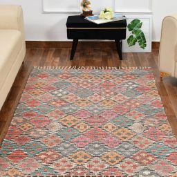 Multicolor Polyester Dhurrie-image-20