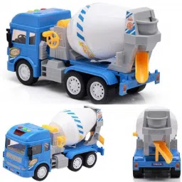 Musical Cement Concrete Mixer Toy Truck for Kids with Movable Mixer Drum and Colorful Light Effects & Sound (Cement Mixer)-image-55