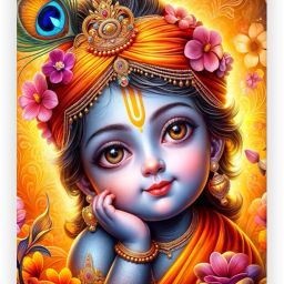 Cute Lord Krishna Exam Pad | Cartoon Study Board for Kids | (12x16 Inch) Single Side Clipboard-20