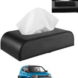 Black Tissue Holder Leatherite/Include Tissue/Save Space For Home/Car/Office-118 Vehicle Tissue Dispenser-17