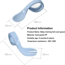 babymoon Learn to Eat Baby Self Feeding Set, Spoon and Fork along with Storage Box- Silicone image 3