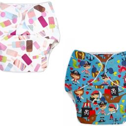 Reusable Button Diaper Multi Color Pack of 2 Diaper & 2 Black 5 layer Insert-15