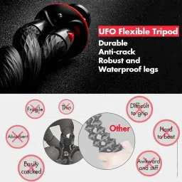 Gentle e kart ® Flexible Gorillapod Tripod with 360° Rotating Ball Head Tripod for All DSLR Cameras(Max Load 1.5 kgs) & Mobile Phones + Free Heavy Duty Mobile Holder(Black) (12 Inch, Black and Red) Tripod image 4
