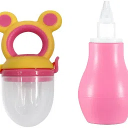 Baby Nasal Nose Aspirator Suction & Fruit Vegetable Nibbler Food Soother Teether and Feeder-10