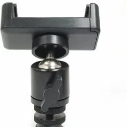 ZuriKrisha Ball Head with Phone Holder and Flash Hot Shoe Adapter Set for DLSR or Tripod Rotating Flash Bracket image 2