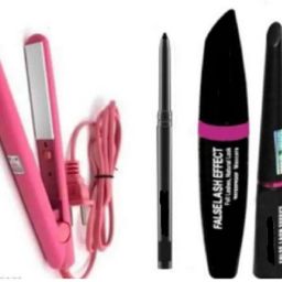 Naaritva HAIR STRAIGHTNER WITH 3IN1 MASCARA KAJAL EYELINER Hair Straightener-image-5