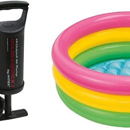 Toy Mall Combo of Inflatable 3 Tripped 2 feet Bath Tub Inflatable Swimming Pool, Inflatable Toy Pump-35