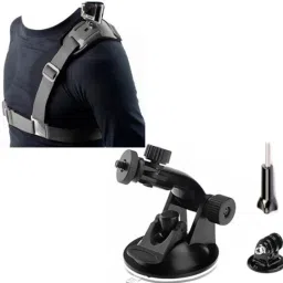 quikprof Suction Cup and Shoulder Strap Mount Harness for Gopro Strap-picture-9