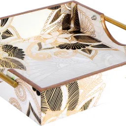Wooden Serving Trays with Handle I Rectangular Tea Breakfast Platter I Tray Serving Set-image-48