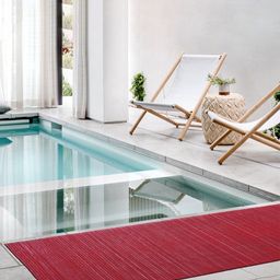Kuber Industries Red Anti-Skid Waterproof Swimming Pool Mat-42