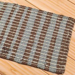 Fabindia Blue & Beige Striped Jute Floor Mat-46