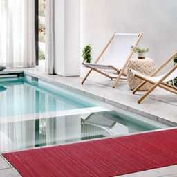 Kuber Industries Red Rubber Reversible Anti-Skid Shower Mat-25