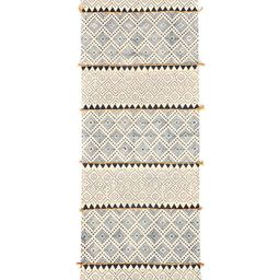 Art Avenue Black & Beige Geometric Printed Cotton Dhurrie Runner Mat-image-40