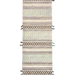 Art Avenue Maroon & Green Printed Cotton Rug Dhurrie Runner-49