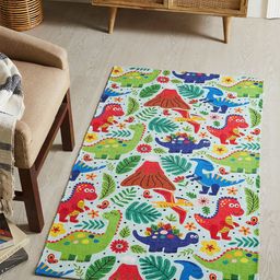 Mona B Green & Red Printed Vintage Anti-Skid Dhurrie Carpet-picture-15