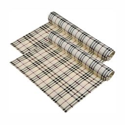 REVEXO Off-White & Black 2 Pieces Printed Water Resistant Drawer Mat-8