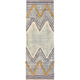 Art Avenue Maroon & Blue Printed Cotton Rug Dhurrie Runner-14