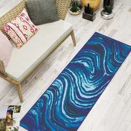 BIANCA Blue Soft-Fluffy Area-Rug Carpet With Non-Slip Rubber Backing-29
