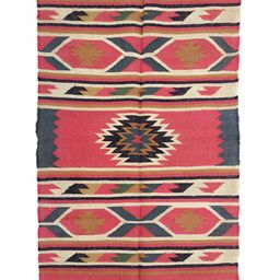 Budhrajrugs Red & Grey Geometric Jute Reversible Rectangular Dhurrie image 2
